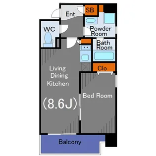 グランドソレイユ中延【2階】の間取り