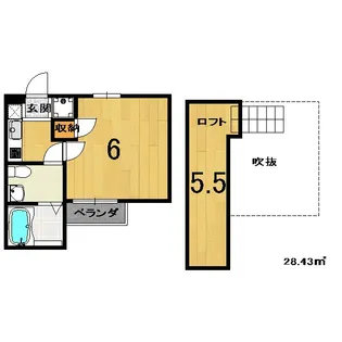 ロフティ同志社北【2階】の間取り