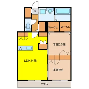 GENZ渡瀬 南館【1階】の間取り