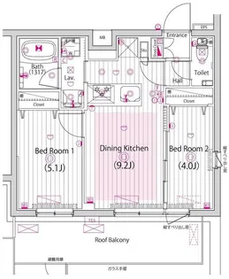 ガーラ パークヒルズ町田【4階】の間取り