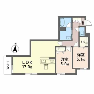 WithPlus上熊本駅前【1階】の間取り