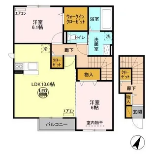 グラマードマレIII D【2階】の間取り