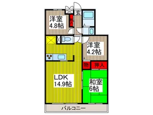 コスモ浦和中島【2階】の間取り