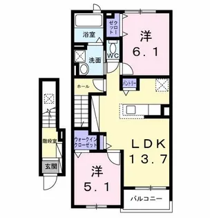 仮)古ケ崎2丁目アパートB【2階】の間取り