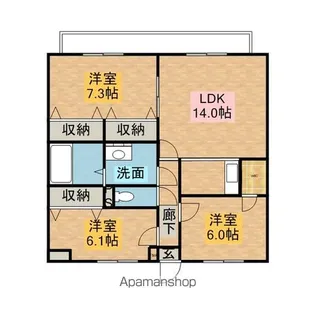 シティコートI・II【3階】の間取り
