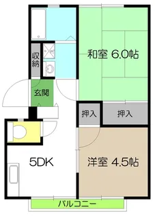 ディアコート鴨部I【1階】の間取り
