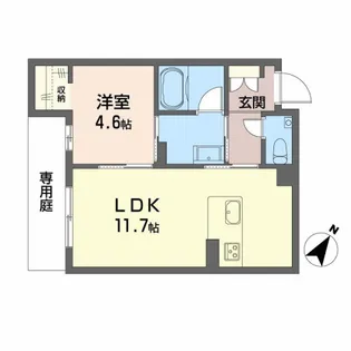 シャーメゾン光月【1階】の間取り
