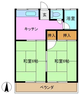 飯田ハイツ1号棟【2階】の間取り