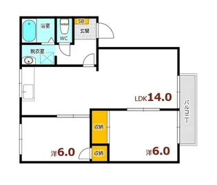 瀬野ハイライフタウンC棟【2階】の間取り