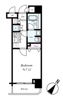 パレステュディオ銀座東壱番館【8階】の間取り