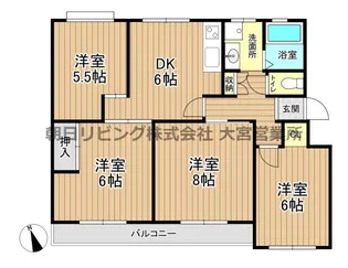 大宮七里グリーンハイツ 2号棟【2階】の間取り