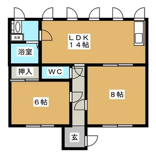 フラワーアイランド江島【1階】の間取り