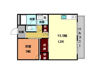 コーポ南生駒【1階】の間取り