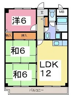 グランドール新石切【1階】の間取り