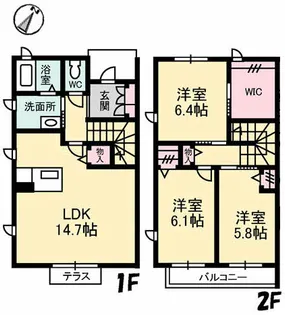 シャーメゾンクルジュ【1階】の間取り