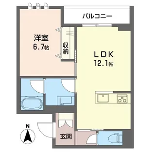 ルナリアウエスト上高田【2階】の間取り