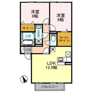 クレールソシア【1階】の間取り