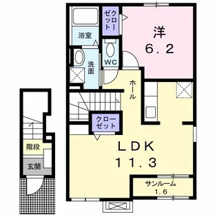 ミルキーパーク城所I【2階】の間取り