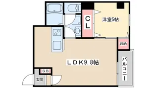 レジデンスコート江坂【1階】の間取り
