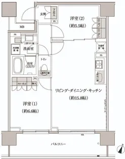 パークハビオ渋谷本町レジデンス【4階】の間取り