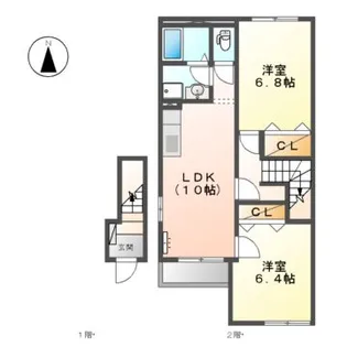 グランヴェール住江【2階】の間取り