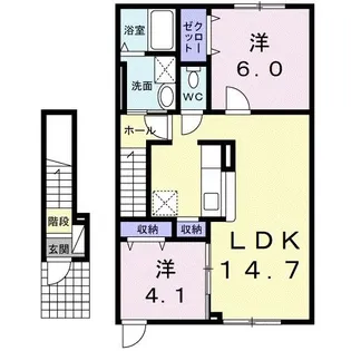 ジェルメクラール【2階】の間取り