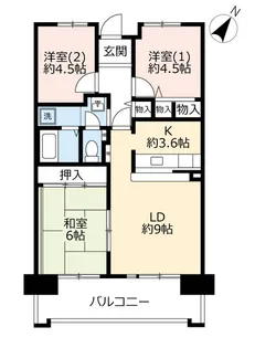 URサンヴァリエ針中野【3階】の間取り
