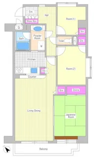 ライオンズマンション淵野辺【3階】の間取り
