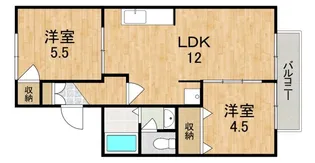 セジュール高の原C【1階】の間取り