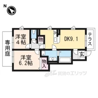 Plaisir堅田A棟【1階】の間取り