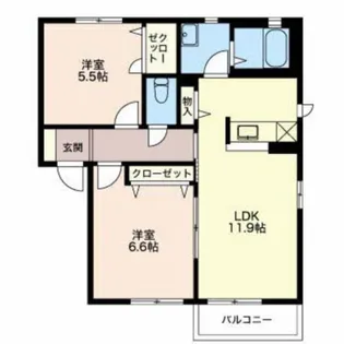 クレセールおぶせ C棟【2階】の間取り