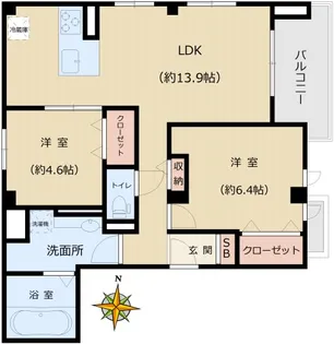 ネージュ小石川【5階】の間取り