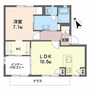 T.TOWNパレスC【1階】の間取り