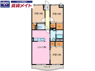 フォレストパーク高岡【1階】の間取り
