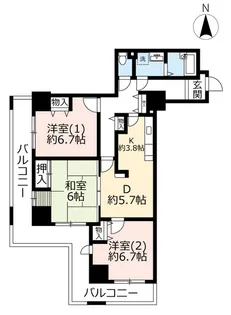 URベルマージュ堺弐番館【10階】の間取り