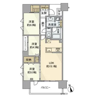 プラウド船橋本町通り【8階】の間取り