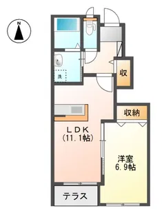 ラ・プレールII【1階】の間取り