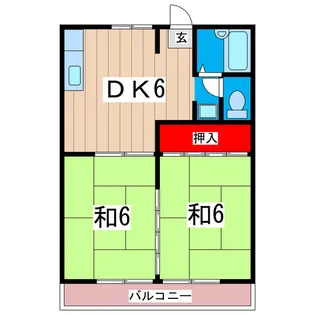 大進ハイツ【2階】の間取り