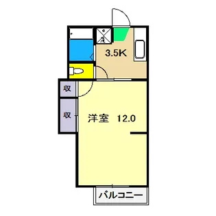 岡江ハイツ A棟【1階】の間取り