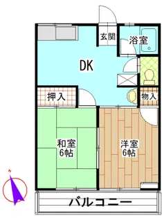 シティハイムサンポート【1階】の間取り