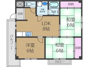 ハイツ杉本【3階】の間取り