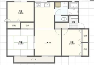 ハイカムール十和田【1階】の間取り