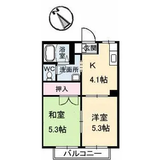 キャピトル桃山【2階】の間取り