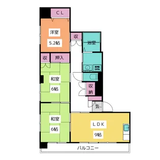 ディライト西多賀【5階】の間取り
