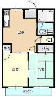 広島県呉市焼山中央2【アパート】の間取り