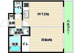 大阪府大阪市淀川区西三国1【マンション】の間取り