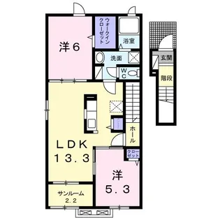 サイドT B棟【2階】の間取り