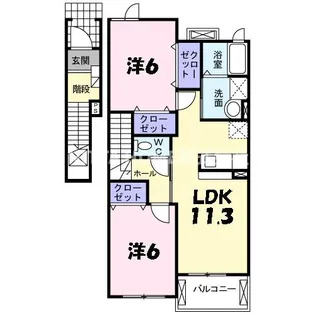 フラワーヒルズA【2階】の間取り