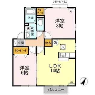 新潟県長岡市古正寺3【アパート】の間取り