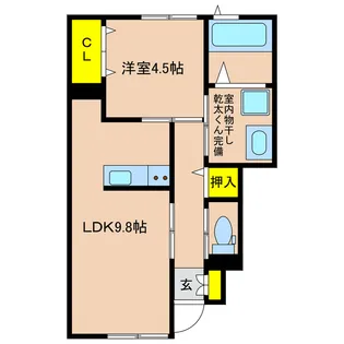 1LDKの間取り画像